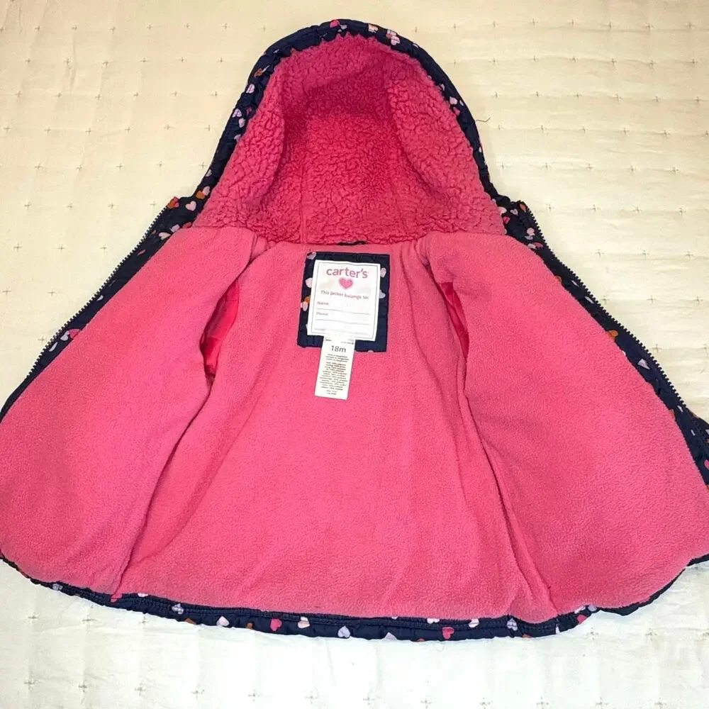 Carter's Hooded Fleece Lined Puffer Coat Girls 18M